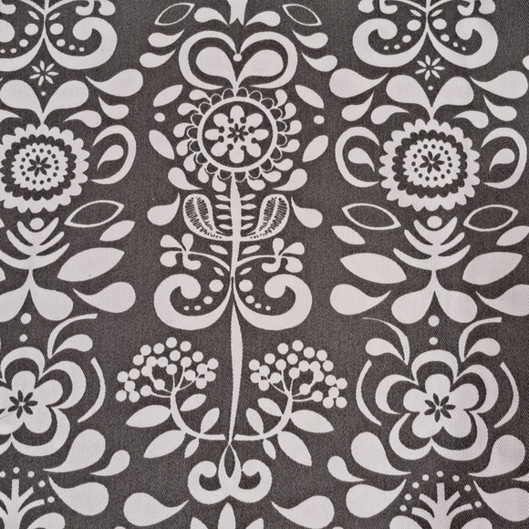 IKEA AKERKULLA Gray/White Floral Euro Pillow Cover Sham 26"x 26” - Picture 4 of 7